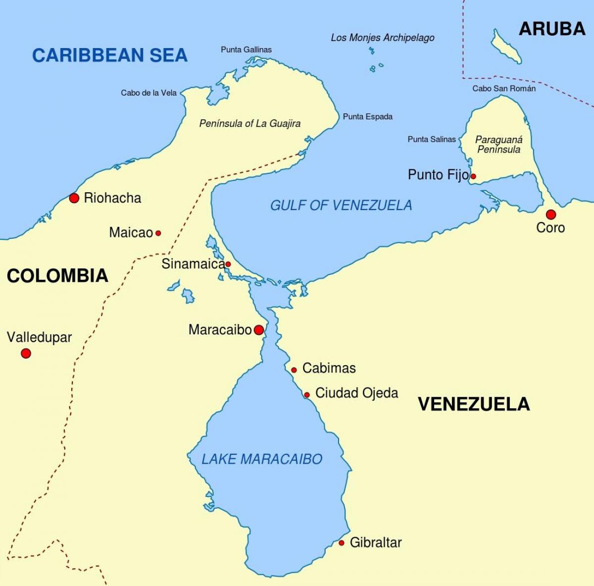 karta över bukten i venezuela