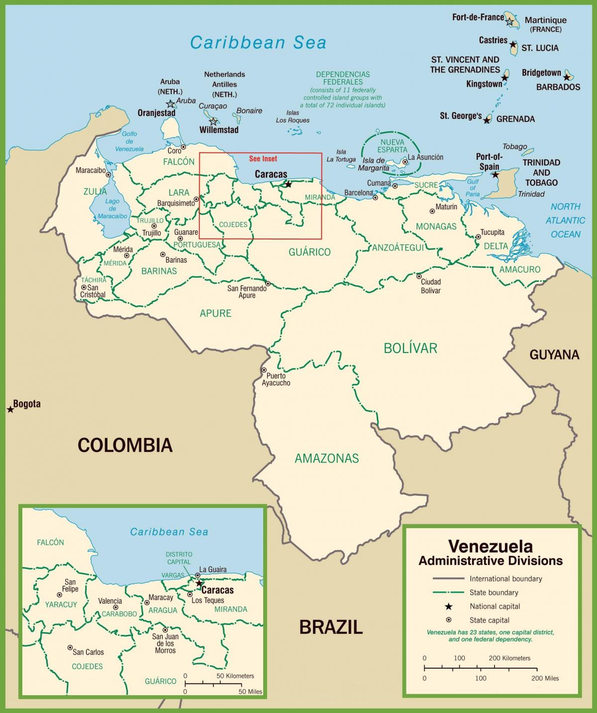 karta över venezuela politiska