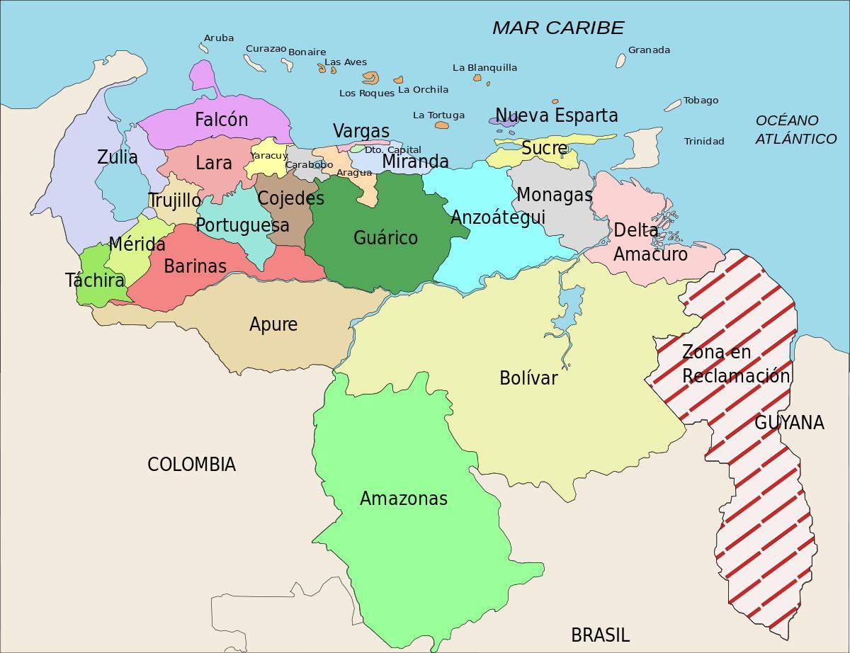 karta över venezuela stater