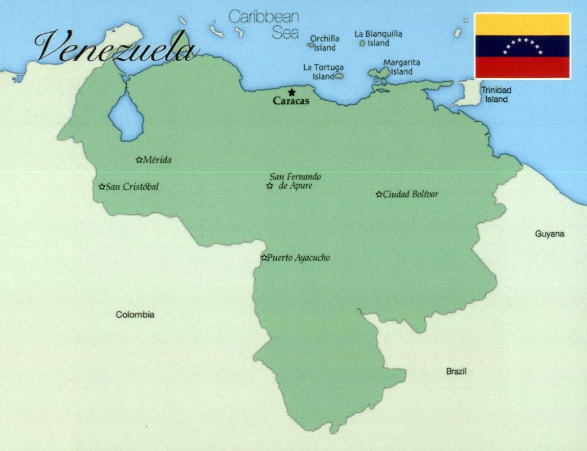 karta med städer i venezuela