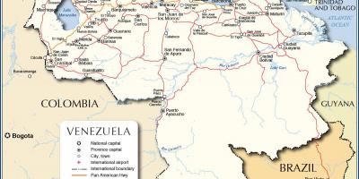 Detaljerad karta i venezuela