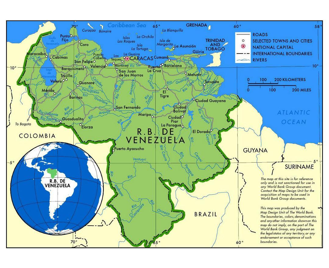 Karta de venezuela - Karta av karta de venezuela (Sydamerika - nord-och
