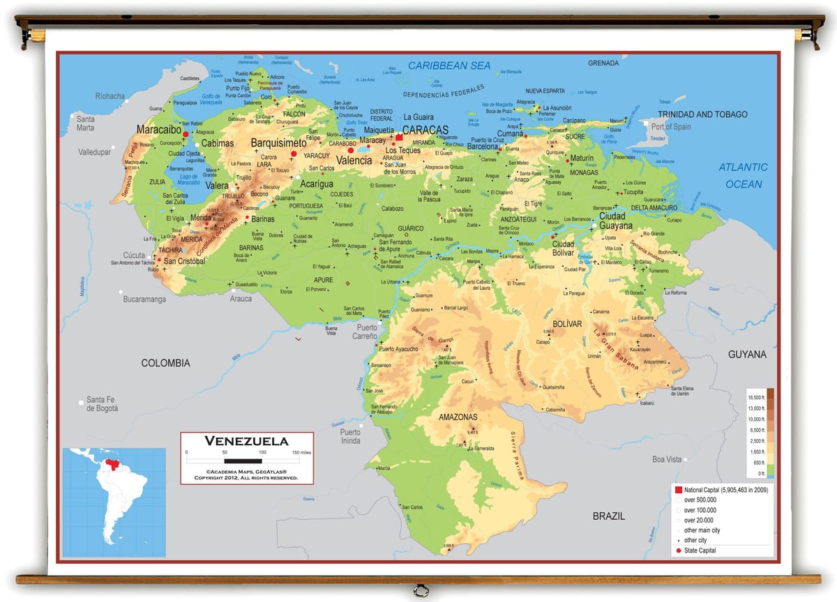karta över venezuela höjd