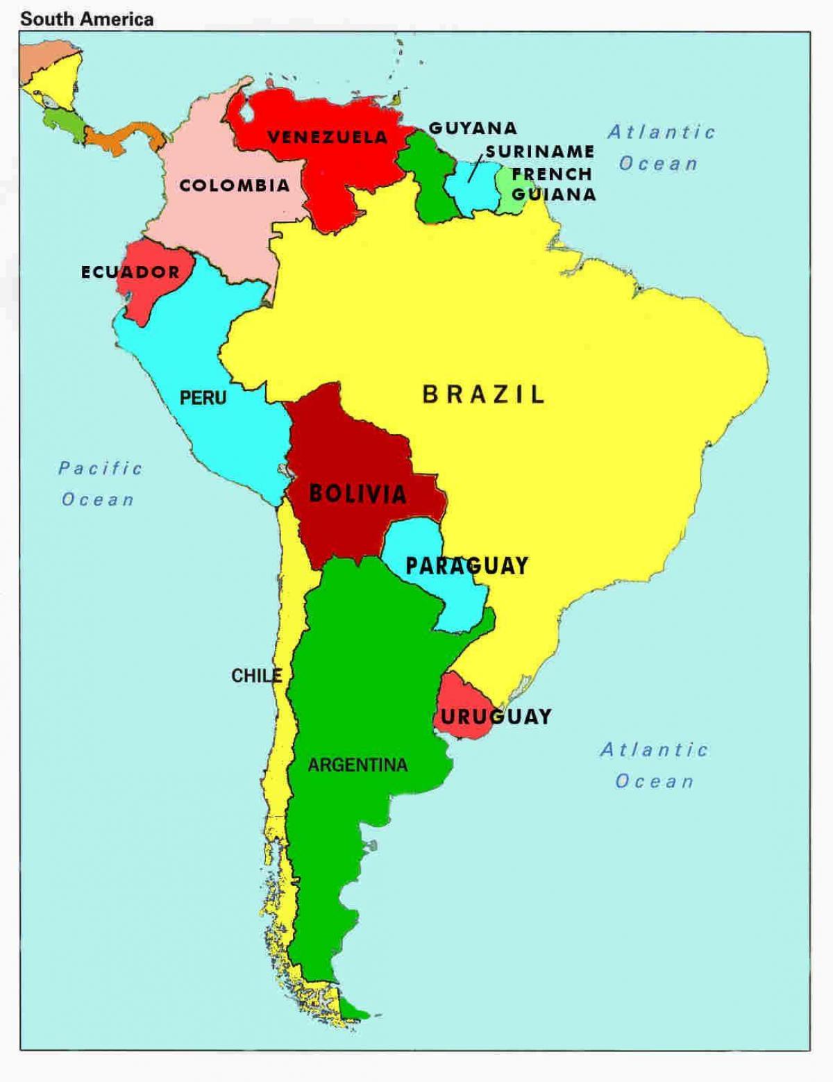 Venezuela land karta - Karta över venezuela och omgivande länder