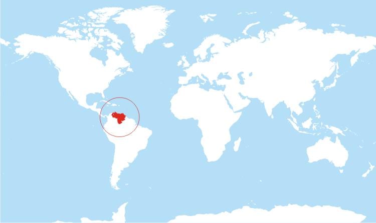 karta över venezuela plats på världen