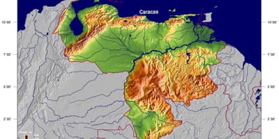 Karta över fysiska karta över venezuela