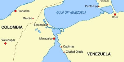 Karta över bukten i venezuela