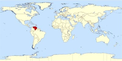 Venezuela plats i världen karta