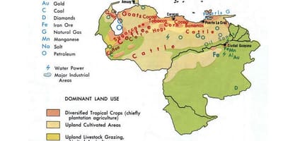 Karta över venezuela naturresurser