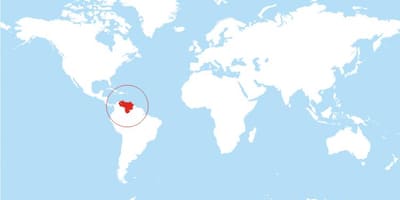 Karta över venezuela plats på världen