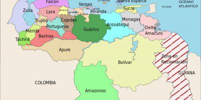 Karta över venezuela stater