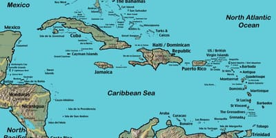 Öarna utanför venezuela karta